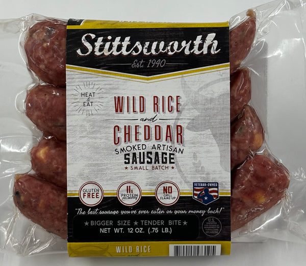Wild Rice and Cheddar Brat - a tantalizing fusion of Minnesota's finest ingredients and a unique meat blend that will leave y
