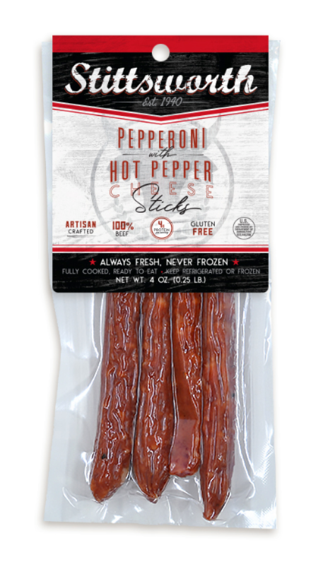 Pepperoni with Hot Pepper Cheese Sticks 4oz.